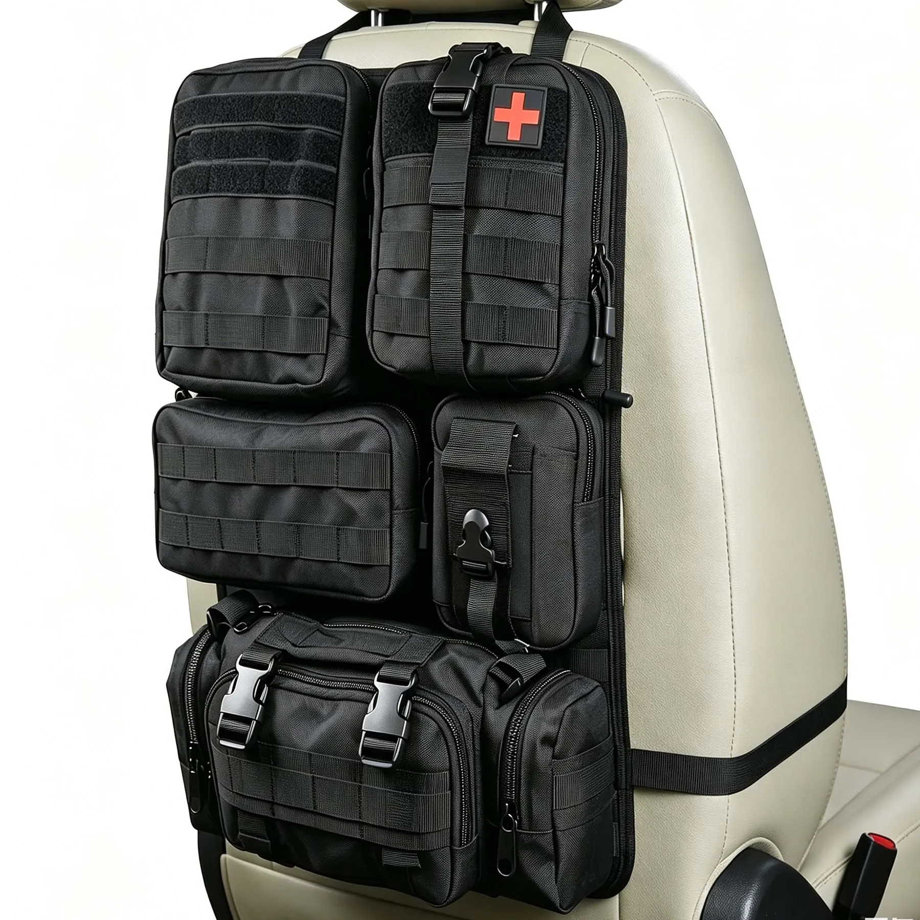 Multifunctional Tactical Car Seat Back Organizer, 5 Molle Pouches, Universal Practical Car Storage, Army Green & Khaki
Multifunctional Tactical Car Seat Back Organizer, 5 Molle Pouches, Universal Practical Car Storage, Army Green & Khaki