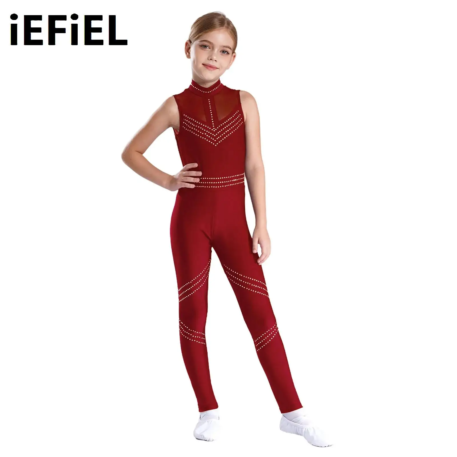 Kids Girls Gymnastics Dance Rompers Figure Skating Leotard Sleeveless Mesh Patchwork Shiny Rhinestone Full Jumpsuit
Kids Girls Gymnastics Dance Rompers Figure Skating Leotard Sleeveless Mesh Patchwork Shiny Rhinestone Full Jumpsuit