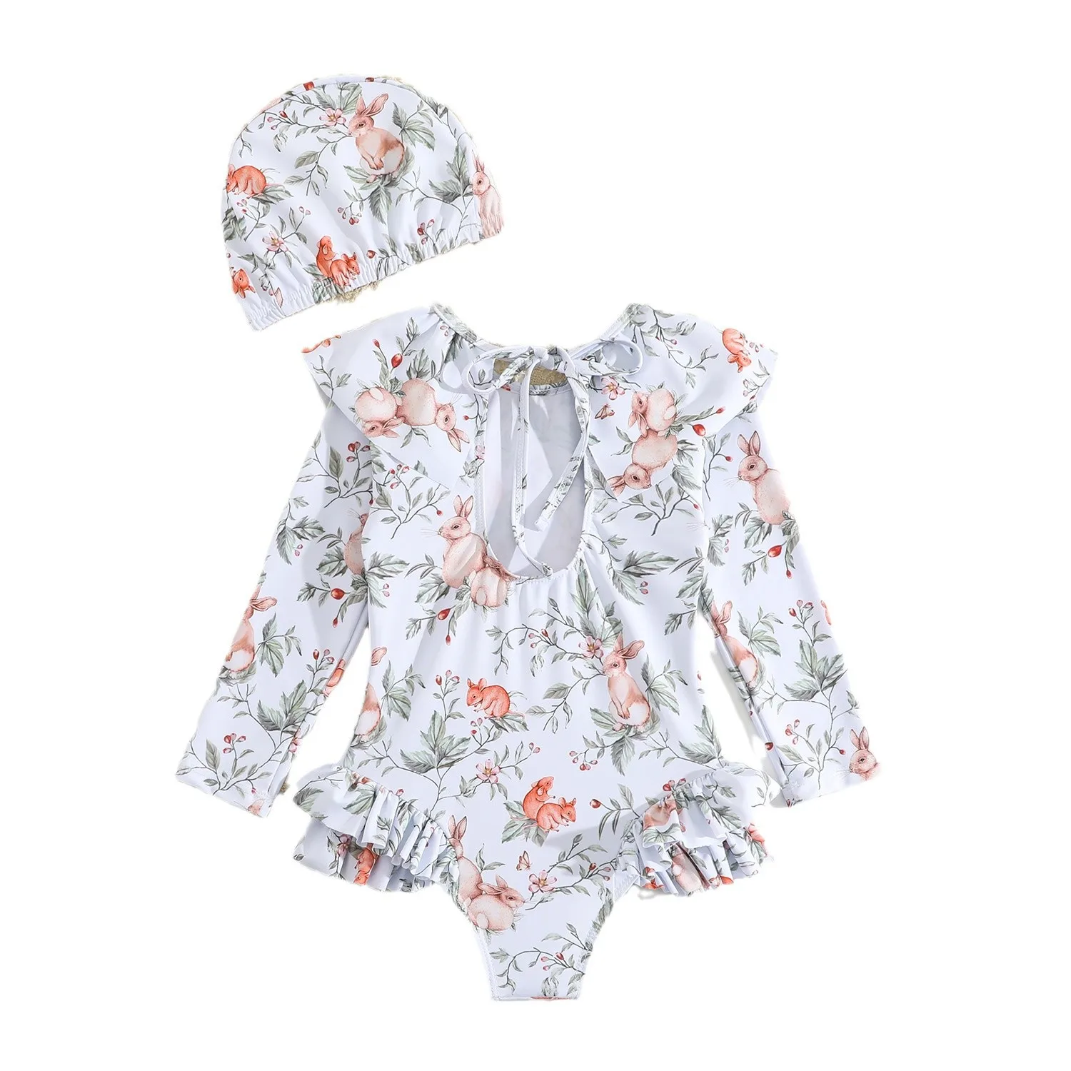 2025 Summer Girls Long Sleeves One-piece Swimsuit For 4-7Years Kids Cartoon Floral Prints Bathing Suit With Swimming Cap
2025 Summer Girls Long Sleeves One-piece Swimsuit For 4-7Years Kids Cartoon Floral Prints Bathing Suit With Swimming Cap