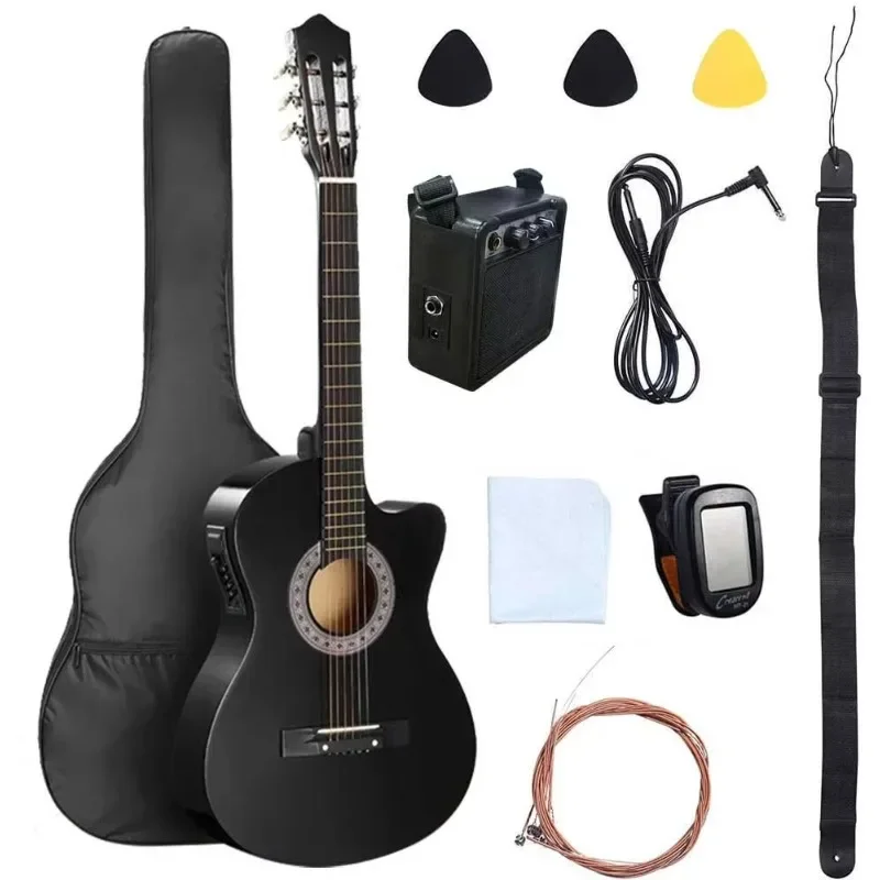 38-Inch high-gloss original sound electric guitar cut guitar electric soundband bag, accessories
38-Inch high-gloss original sound electric guitar cut guitar electric soundband bag, accessories