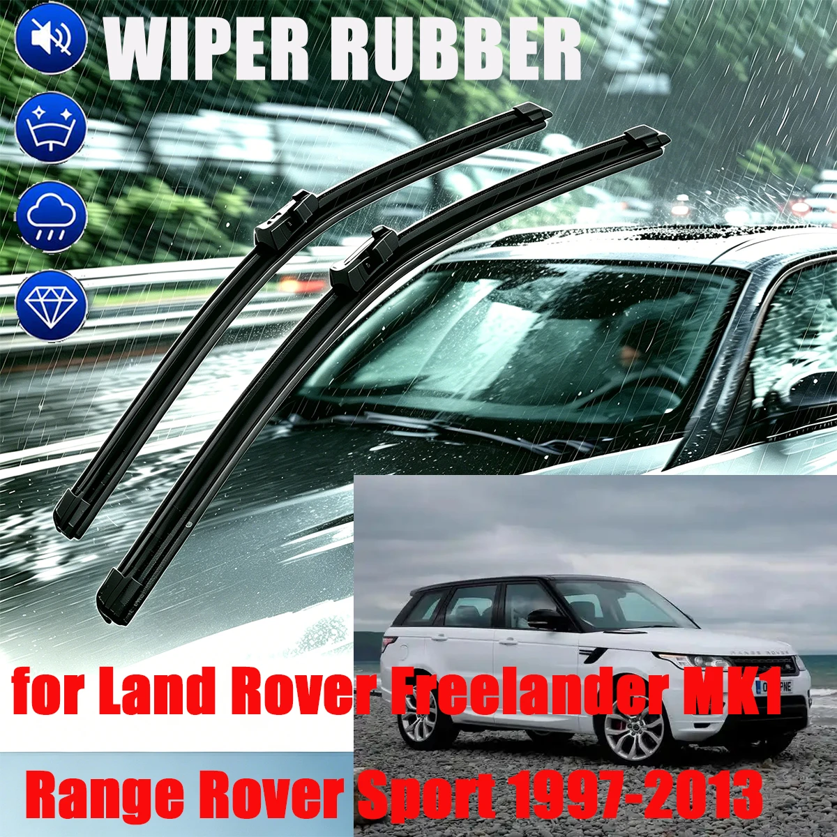 For Land Rover Freelander MK1 Range Rover Sport 1997-2013 Double Rubber Front Wiper Accessorie Car Wipers Brushes New Upgraded
For Land Rover Freelander MK1 Range Rover Sport 1997-2013 Double Rubber Front Wiper Accessorie Car Wipers Brushes New Upgraded