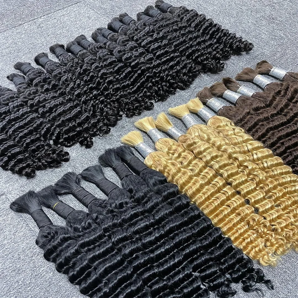 Bulk Braiding Hair Deep Wave Curly Highlight Blonde Colored 100g No Weft Human Hair Bundles Human Braiding Hair for Boho Braids
Bulk Braiding Hair Deep Wave Curly Highlight Blonde Colored 100g No Weft Human Hair Bundles Human Braiding Hair for Boho Braids