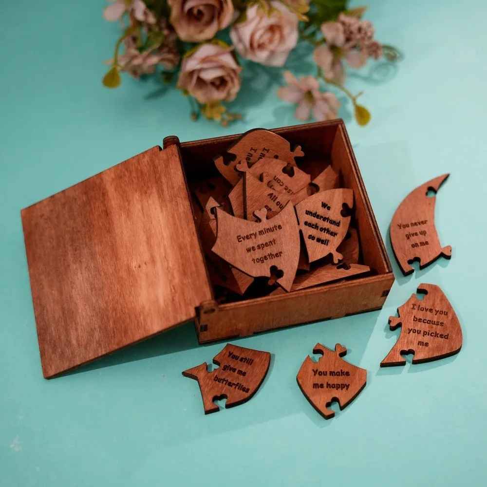 Wooden 20 Reasons Why I Love You Heart Shape Romantic Puzzle in Wood Box Anniversary Valentines Day Puzzle For Him and Her
Wooden 20 Reasons Why I Love You Heart Shape Romantic Puzzle in Wood Box Anniversary Valentines Day Puzzle For Him and Her