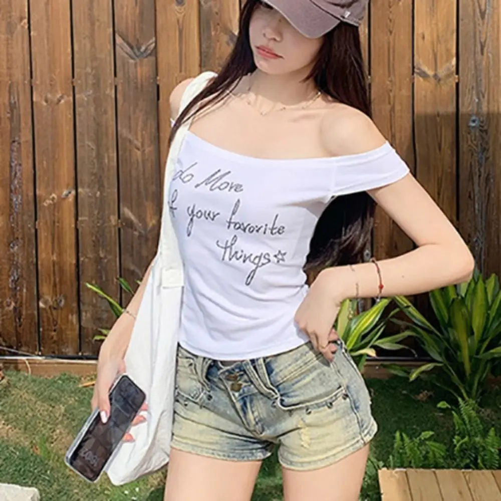 Fashion Ins Off Shoulder Crop Top Slim Fit Female Clothing Rhinestone T-shirt Sweet Bottoming Shirt Women Female
Fashion Ins Off Shoulder Crop Top Slim Fit Female Clothing Rhinestone T-shirt Sweet Bottoming Shirt Women Female
