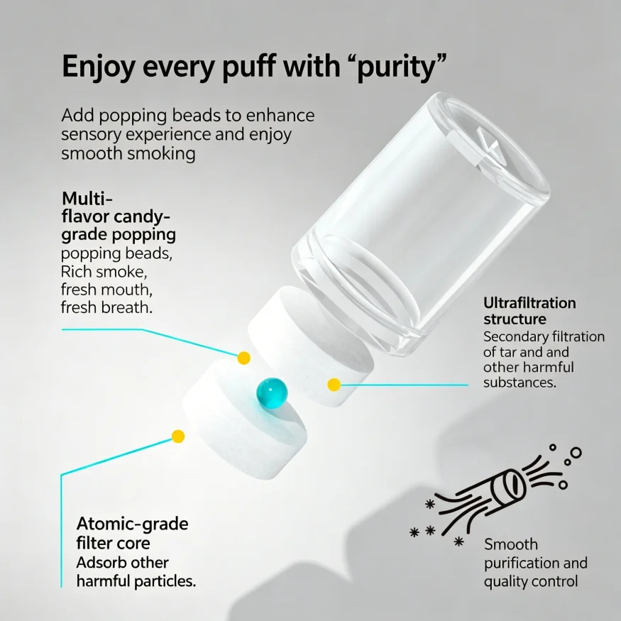 92PCS Dual Burst Bead Mixed Fruit Filters, Universal Tips for Thick, Medium & Thin Cigarette Types
92PCS Dual Burst Bead Mixed Fruit Filters, Universal Tips for Thick, Medium & Thin Cigarette Types
