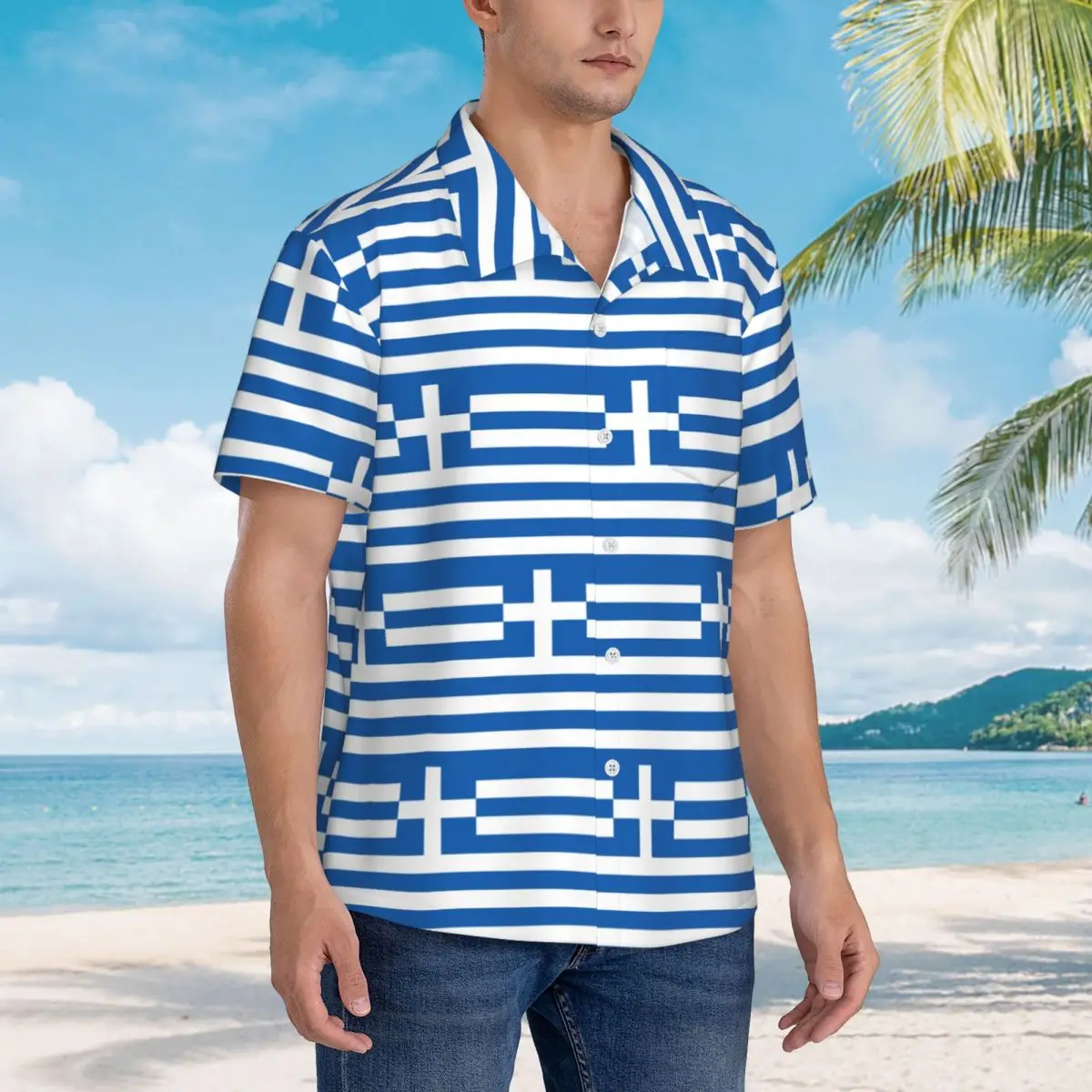 Flag Of Greece Hawaiian Shirts Casual Men Short Sleeve Shirt for Summer Beach Men's Button Tops
Flag Of Greece Hawaiian Shirts Casual Men Short Sleeve Shirt for Summer Beach Men's Button Tops