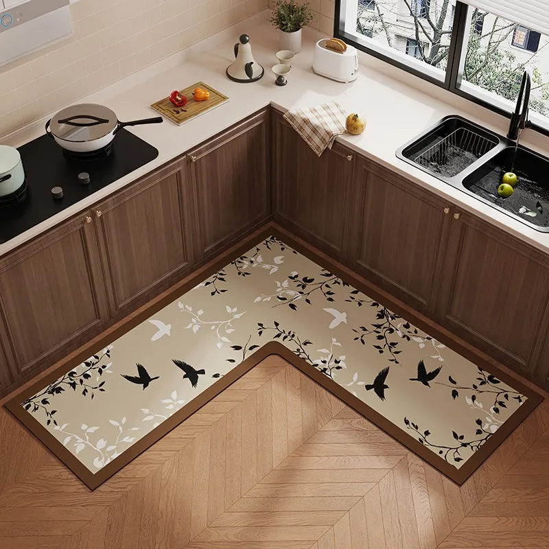 Kitchen Floor Mat Middle Ancient Style Diatom Mud L-shaped Pvc Absorbent Washable Anti-slip Carpet Oil Absorbent Foot Rugs 주방 카
Kitchen Floor Mat Middle Ancient Style Diatom Mud L-shaped Pvc Absorbent Washable Anti-slip Carpet Oil Absorbent Foot Rugs 주방 카