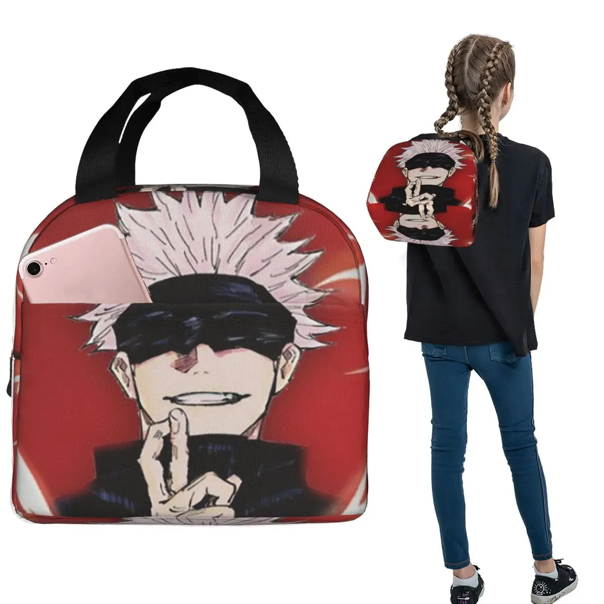 Термосумка для обедов Satoru Gojo Anime Jujutsu Kaisen для женщин и детей, портативный контейнер для еды, термосумка-тоут
Термосумка для обедов Satoru Gojo Anime Jujutsu Kaisen для женщин и детей, портативный контейнер для еды, термосумка-тоут