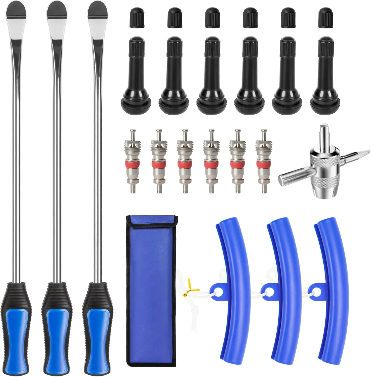 Motorcycle Tire Changing Kit with Rim Protectors, Valve Tools, and Storage Bag for Dirt Bikes and Lawn Mowers
Motorcycle Tire Changing Kit with Rim Protectors, Valve Tools, and Storage Bag for Dirt Bikes and Lawn Mowers