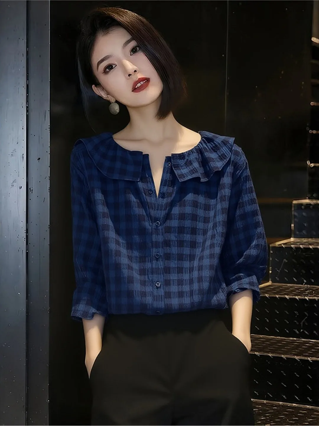 Unique Vintage Blue Plaid Shirt Women's Casual Sleeveless Top Dry Clean Summer Fashion Age Reduction Loose Fit Regular Length
Unique Vintage Blue Plaid Shirt Women's Casual Sleeveless Top Dry Clean Summer Fashion Age Reduction Loose Fit Regular Length