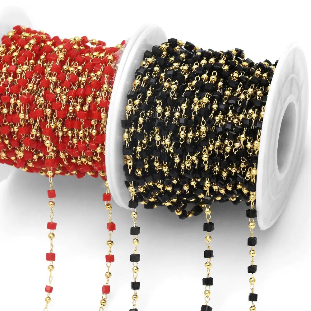 OCESRIO 10M Handmade Cube Red Crystal Beaded Chain for Bracelet Making Gold Plated Brass DIY Jewelry Making Supplies cana055
OCESRIO 10M Handmade Cube Red Crystal Beaded Chain for Bracelet Making Gold Plated Brass DIY Jewelry Making Supplies cana055