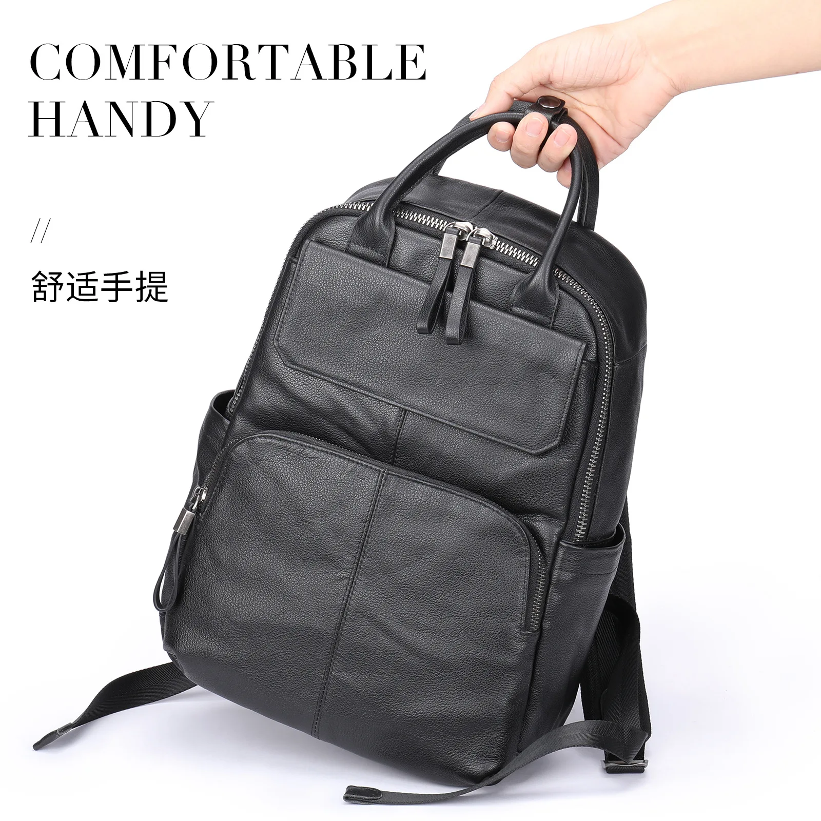 Men's Genuine Leather Backpack Large Capacity Business Travel Bag, Top Cowhide Backpack for Work Commuter, Simple Casual Daypack
Men's Genuine Leather Backpack Large Capacity Business Travel Bag, Top Cowhide Backpack for Work Commuter, Simple Casual Daypack