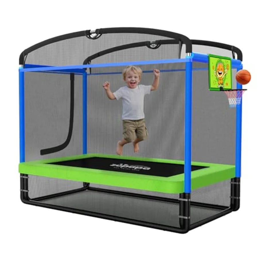 6FT Rectangle Trampoline with Safety Enclosure Net Basketball Hoop Heavy-Duty Double Layer Frame Indoor/Outdoor Square Trampoli
6FT Rectangle Trampoline with Safety Enclosure Net Basketball Hoop Heavy-Duty Double Layer Frame Indoor/Outdoor Square Trampoli