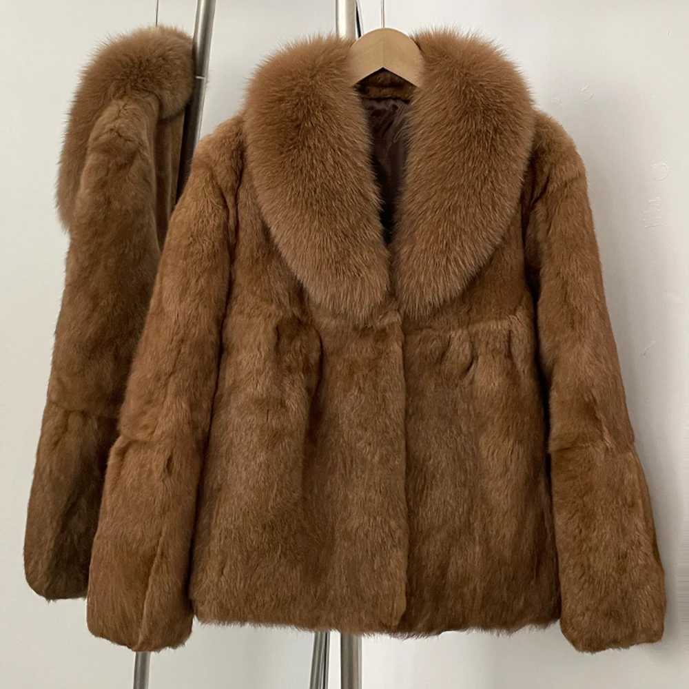 Reality Fur Jacket Lady Natural Rabbit Fur Coat Female 2025 Thick Warm Ashion Fluffy Real Fox Fur Collar Winter Coat for Women
Reality Fur Jacket Lady Natural Rabbit Fur Coat Female 2025 Thick Warm Ashion Fluffy Real Fox Fur Collar Winter Coat for Women