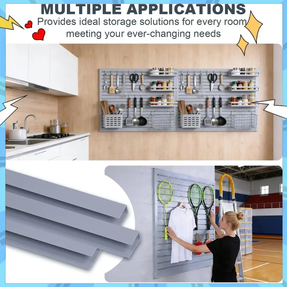 2 Pack Slatwall Panel 4 X 8ft PVC Wall Mounted Storage Rack High Load Capacity for Woodworking Workshop Craft Room Organization
2 Pack Slatwall Panel 4 X 8ft PVC Wall Mounted Storage Rack High Load Capacity for Woodworking Workshop Craft Room Organization