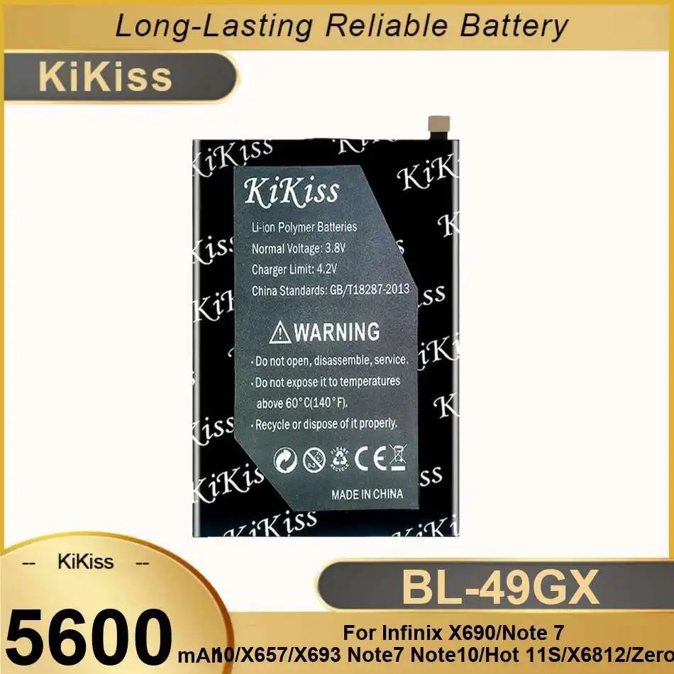 5600 мАч безопасный BL-49GX аккумулятор для мобильного телефона для Infinix X690 Note 7 10 X657 X693 Note7 Note10 Hot 11S X6812 Zero X
5600 мАч безопасный BL-49GX аккумулятор для мобильного телефона для Infinix X690 Note 7 10 X657 X693 Note7 Note10 Hot 11S X6812 Zero X