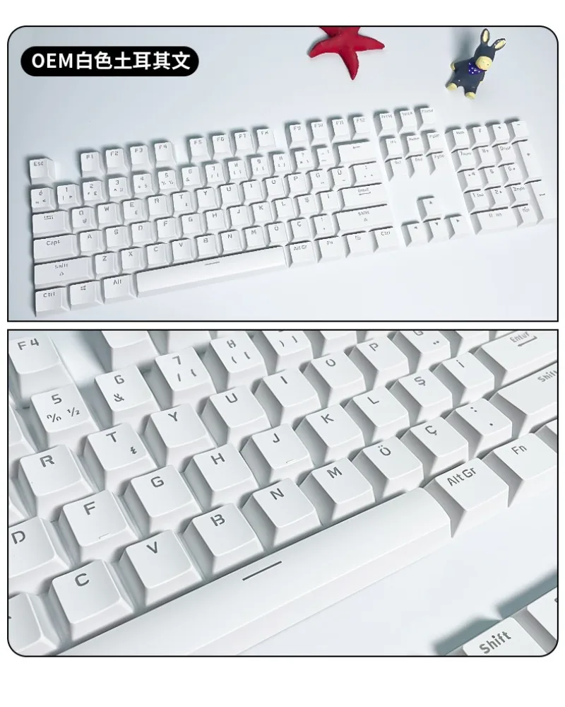 Turkish mechanical keyboard keycaps personalized character transparent keycaps black white
Turkish mechanical keyboard keycaps personalized character transparent keycaps black white
