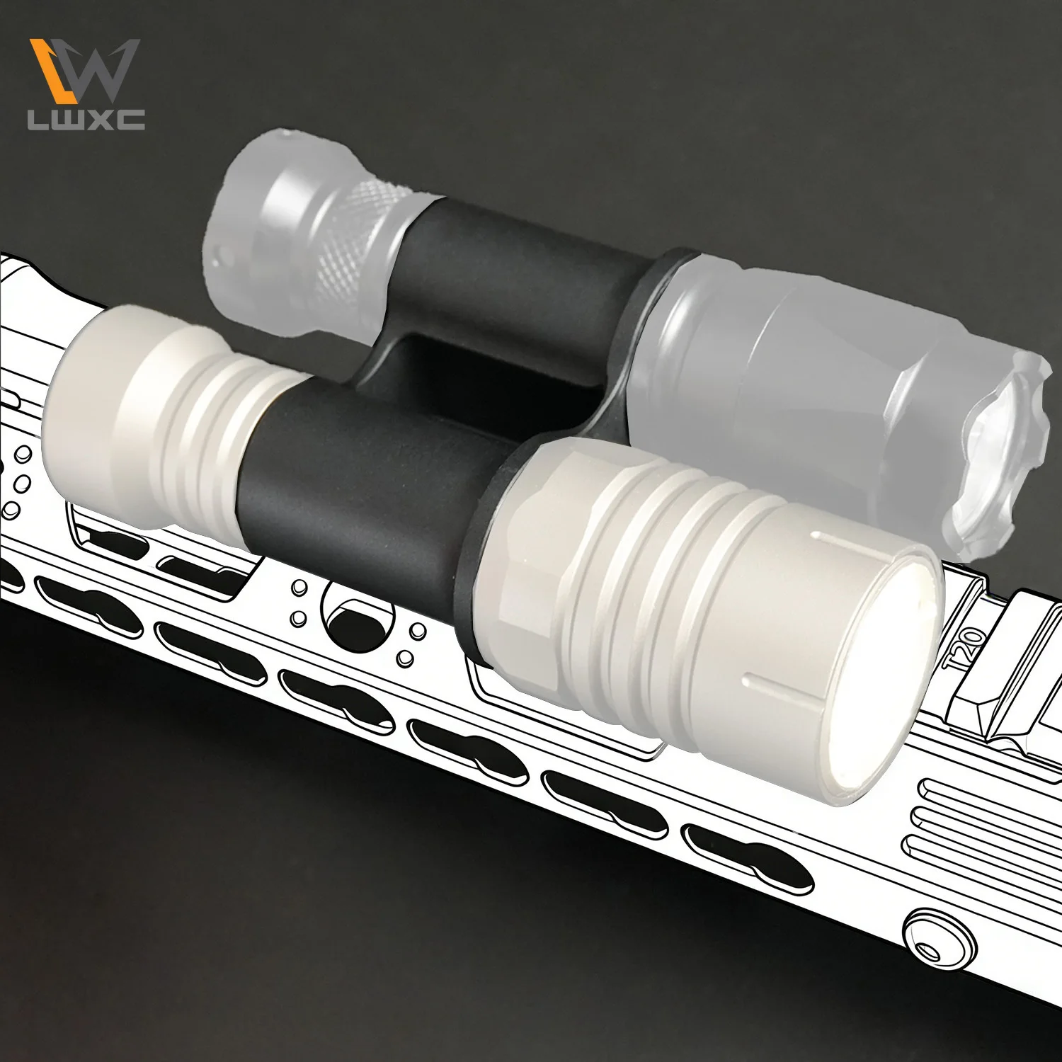 Алюминиевый адаптер MLOK для крепления двойного фонаря на планку M300V M600V PLHv2 с отсеком для батарей 18350/16340, тактический аксессуар для страйкбольной винтовки
Алюминиевый адаптер MLOK для крепления двойного фонаря на планку M300V M600V PLHv2 с отсеком для батарей 18350/16340, тактический аксессуар для страйкбольной винтовки