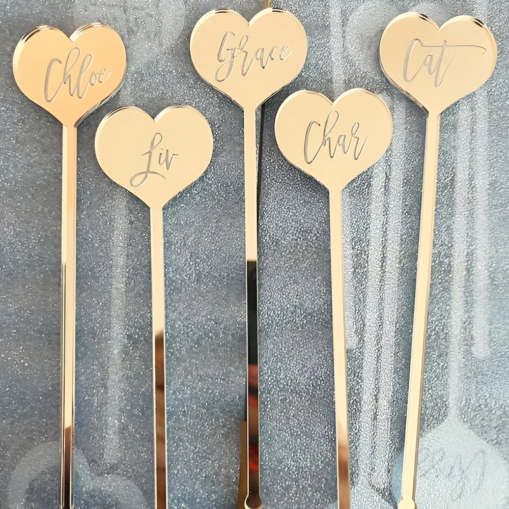 Personalized Acrylic Drink Stir Sticks, Name Places Card, Bachelorette Party Decorations, Heart Drink Stirrer
Personalized Acrylic Drink Stir Sticks, Name Places Card, Bachelorette Party Decorations, Heart Drink Stirrer