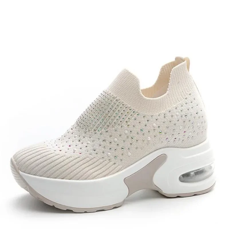 8cm Air Mesh Stretch Fabric Sock Knitted Spring Autumn Platform Wedge Ankle Slip on Bling Women Fashion Rhinestone Booties Shoes
8cm Air Mesh Stretch Fabric Sock Knitted Spring Autumn Platform Wedge Ankle Slip on Bling Women Fashion Rhinestone Booties Shoes