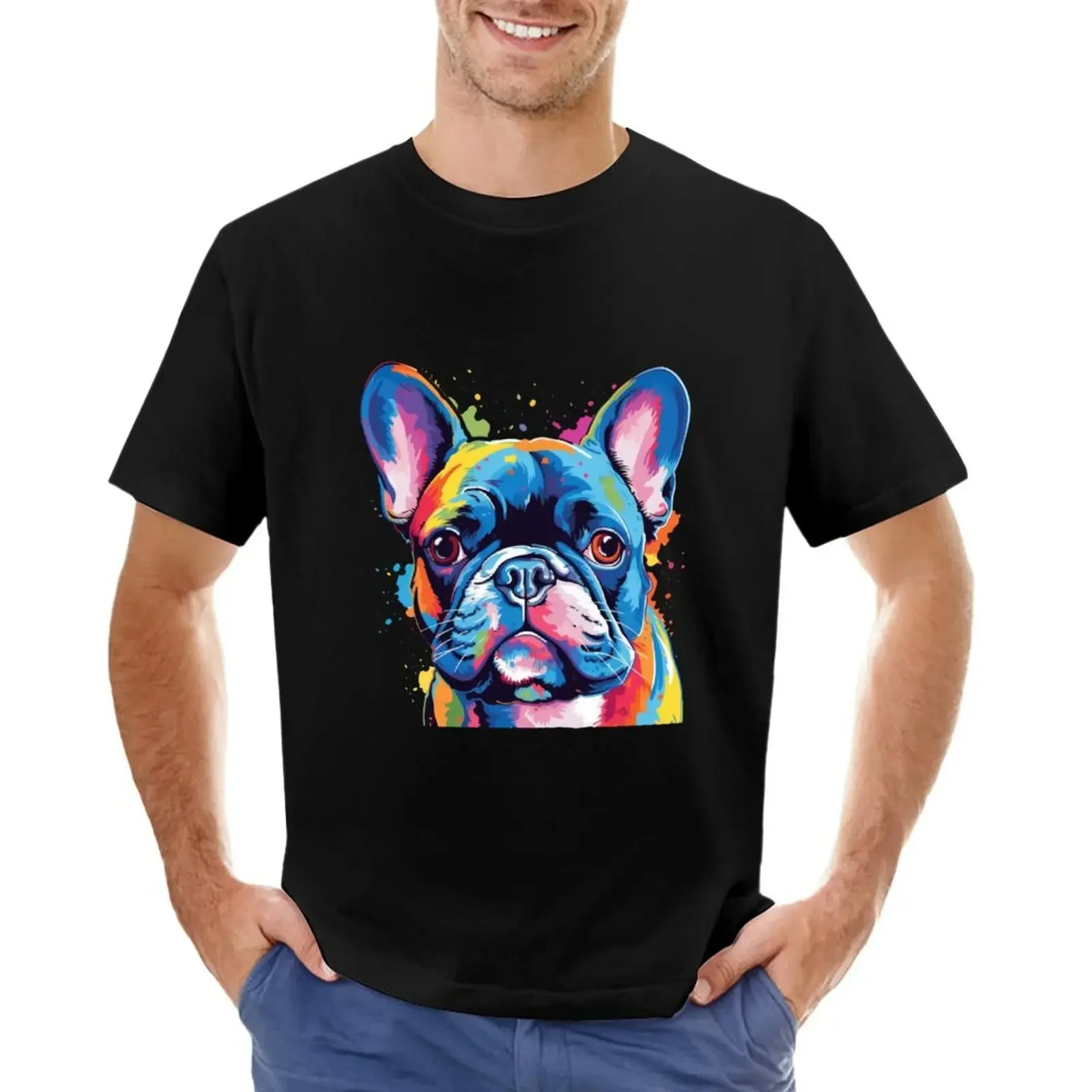 colorful French Bulldog Frenchie colorful dog in PopArt style T-shirt blacks sublime mens funny t shirts
colorful French Bulldog Frenchie colorful dog in PopArt style T-shirt blacks sublime mens funny t shirts