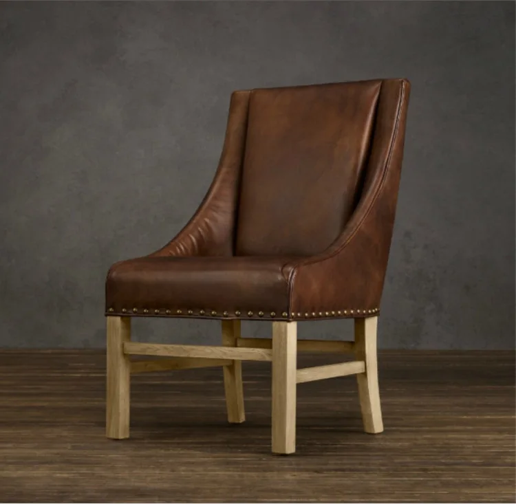 Solid wood dining chair oil wax leather office chair
Solid wood dining chair oil wax leather office chair