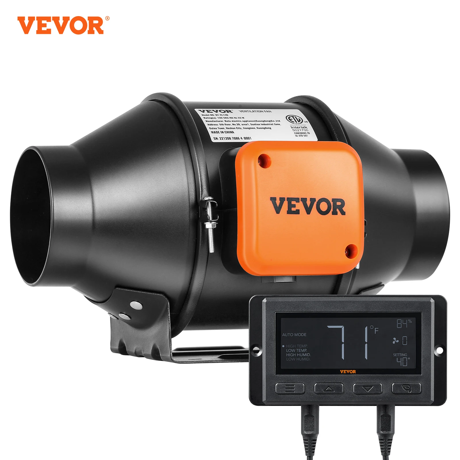 VEVOR 4/6/8 inch Inline Duct Fan with Temperature Humidity Controller EC-motor Ventilation Exhaust Fan Air Ventilator for Home
VEVOR 4/6/8 inch Inline Duct Fan with Temperature Humidity Controller EC-motor Ventilation Exhaust Fan Air Ventilator for Home