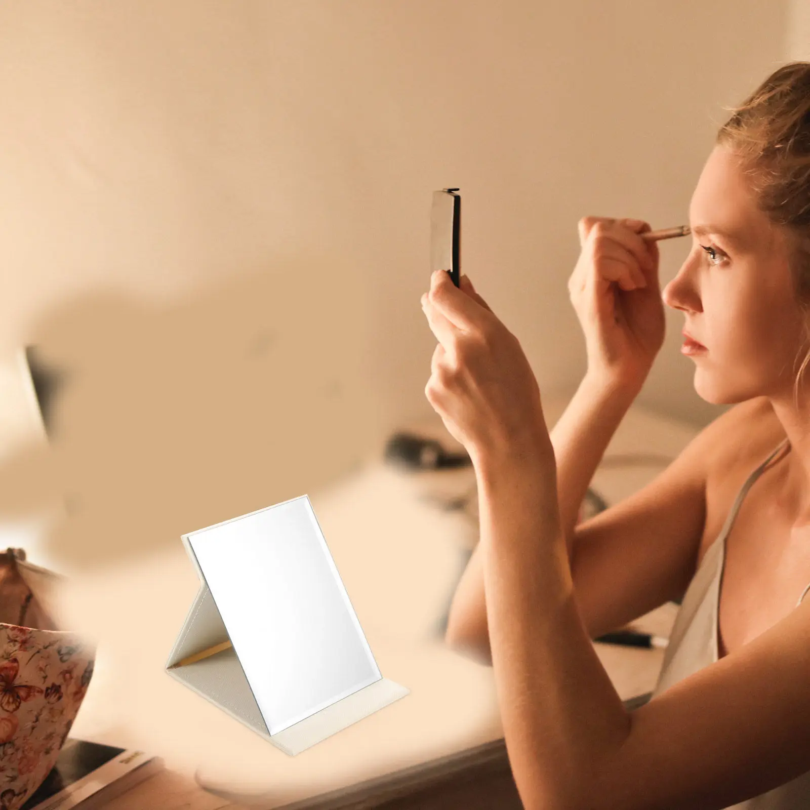 Foldable Makeup Mirror Large Clear Surface Adjustable Portable Vanity Mirror for Personal Use Makeup Mirrors Hand Mirror,
Foldable Makeup Mirror Large Clear Surface Adjustable Portable Vanity Mirror for Personal Use Makeup Mirrors Hand Mirror,