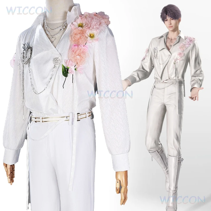 Love And Deepspace Caleb Zayne Rafayel Cosplay Blouse Spring and Flower Outfit Top Game Mens White Suit Halloween Couple Outfit 
Love And Deepspace Caleb Zayne Rafayel Cosplay Blouse Spring and Flower Outfit Top Game Mens White Suit Halloween Couple Outfit