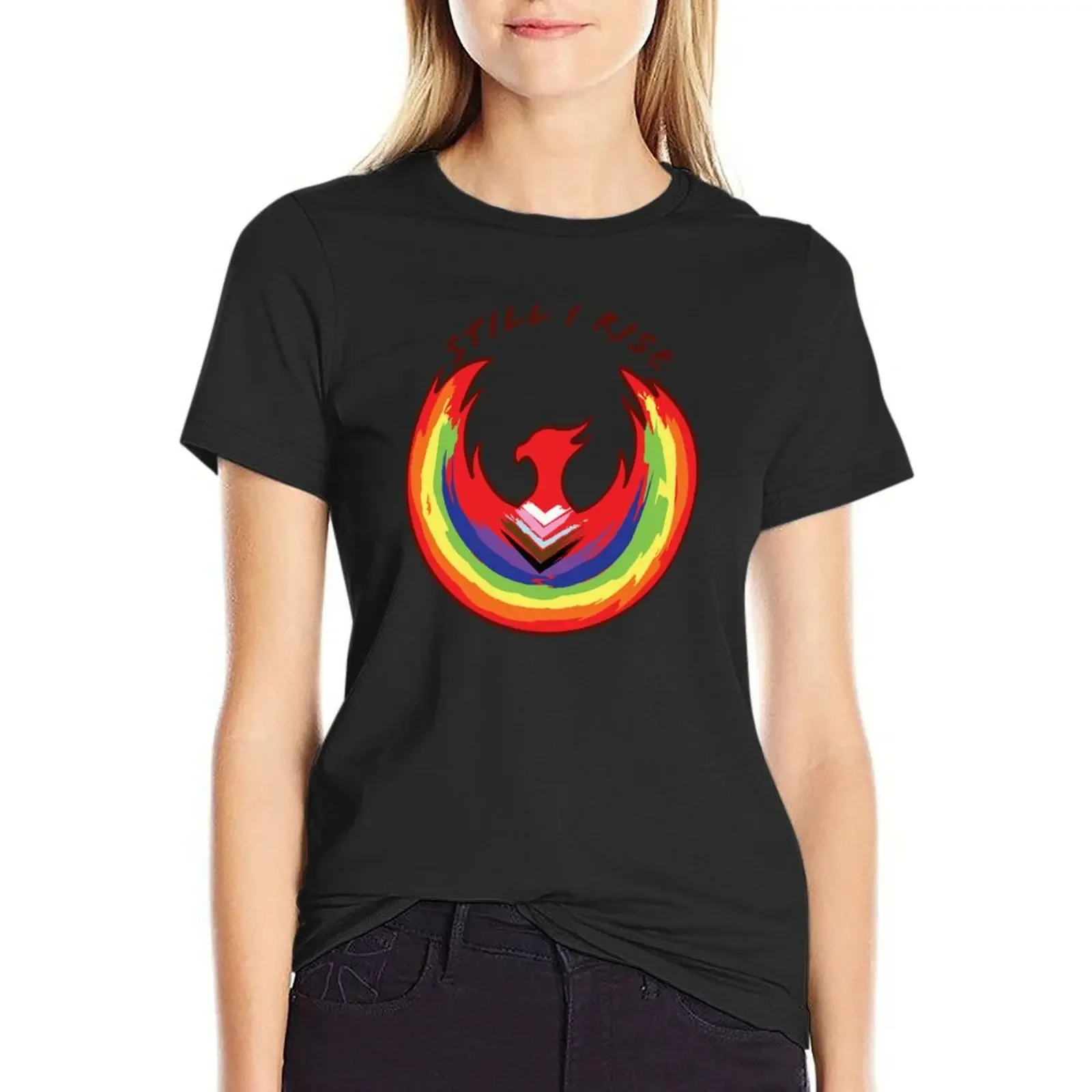 Rising Rainbow Phoenix T-Shirt customs graphics hippie clothes Short sleeve tee tops Women
Rising Rainbow Phoenix T-Shirt customs graphics hippie clothes Short sleeve tee tops Women