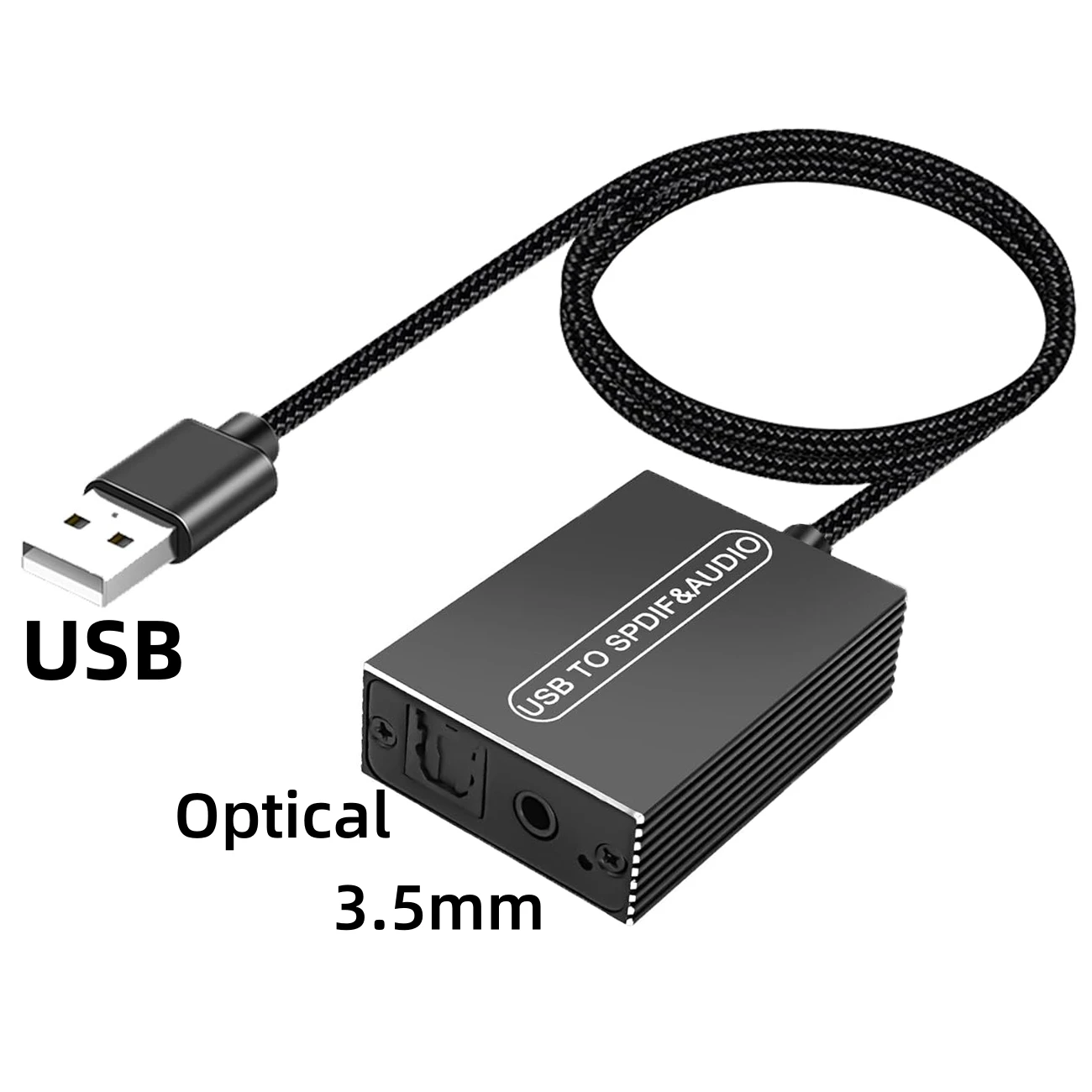 USB A to 3.5mm and TOSLINK Optical Audio Adapter, Unidirectional USB to S/PDIF Transmitter Digital Converter for PS5 PC Speaker
USB A to 3.5mm and TOSLINK Optical Audio Adapter, Unidirectional USB to S/PDIF Transmitter Digital Converter for PS5 PC Speaker