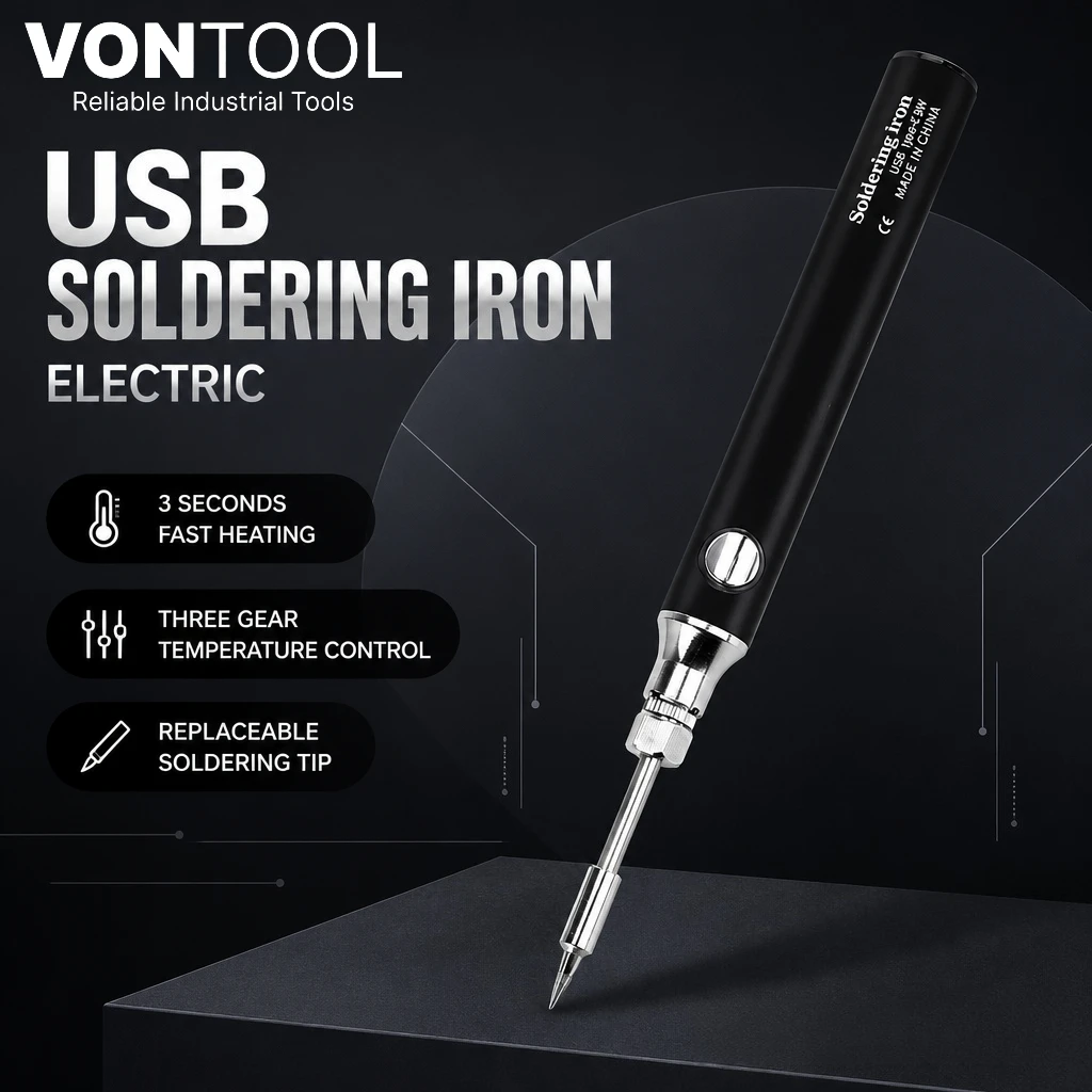Mini Plug-in USB Soldering Iron 5V 8W Portable Welding Pen Electric Solder Tool for Student Experiment DIY Electronic Projects
Mini Plug-in USB Soldering Iron 5V 8W Portable Welding Pen Electric Solder Tool for Student Experiment DIY Electronic Projects