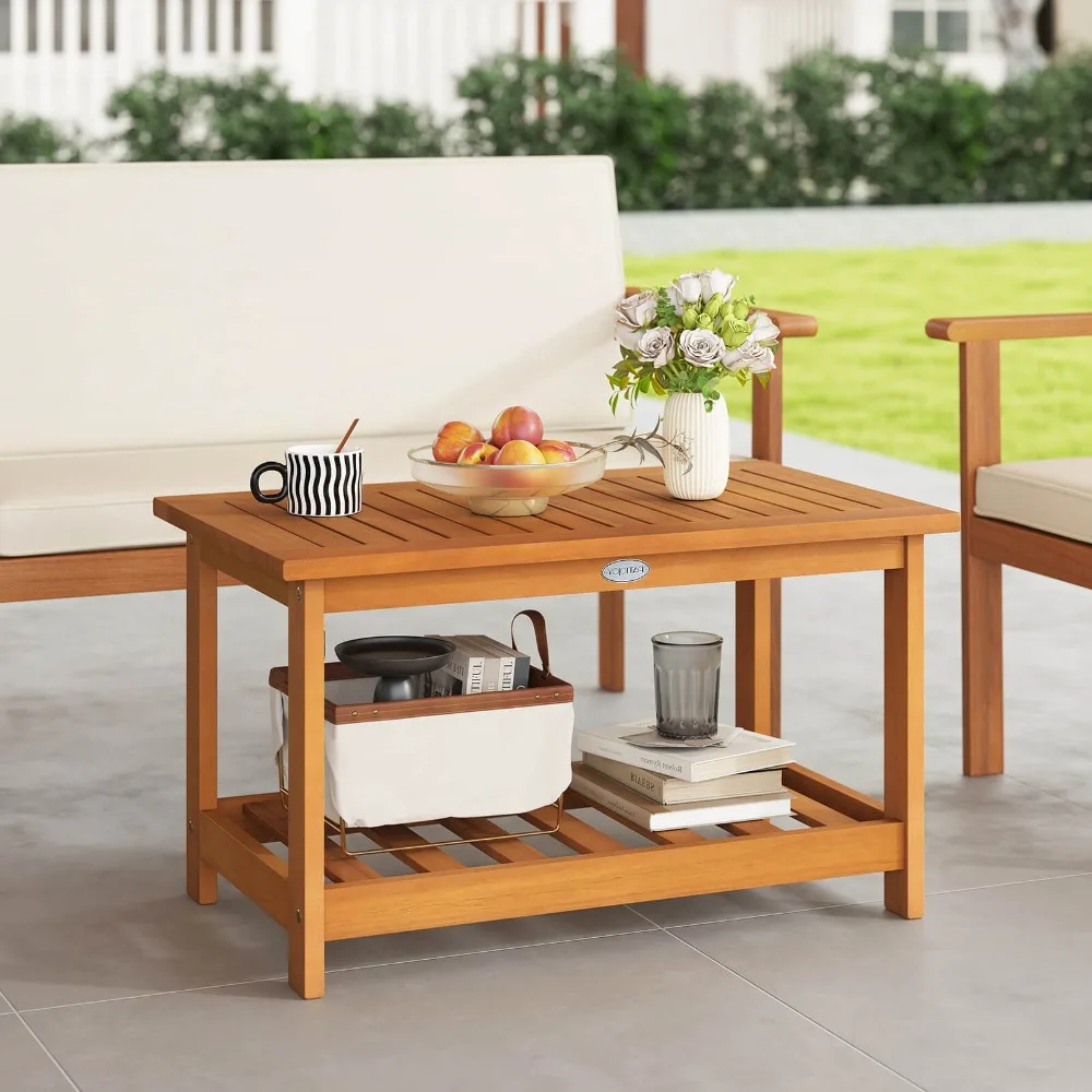 Patio Coffee Table Outdoor Acacia Slatted Coffee Table with Slatted Tabletop
Patio Coffee Table Outdoor Acacia Slatted Coffee Table with Slatted Tabletop