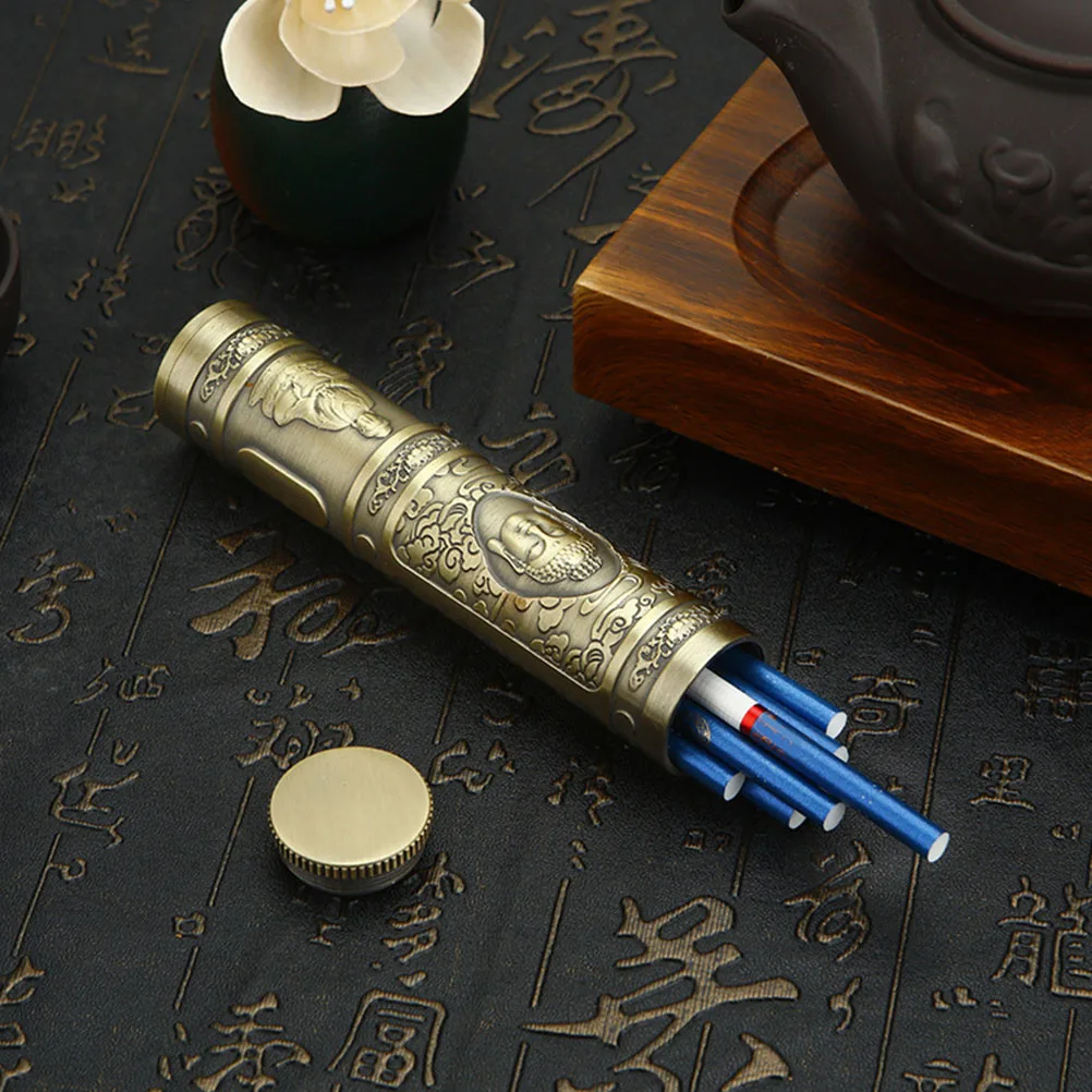 Metal Buddha Statue Cigarette Case Durable Zinc Alloy Airtight Tube Camping Decorative Pocket Size Fits All Pockets Protects
Metal Buddha Statue Cigarette Case Durable Zinc Alloy Airtight Tube Camping Decorative Pocket Size Fits All Pockets Protects