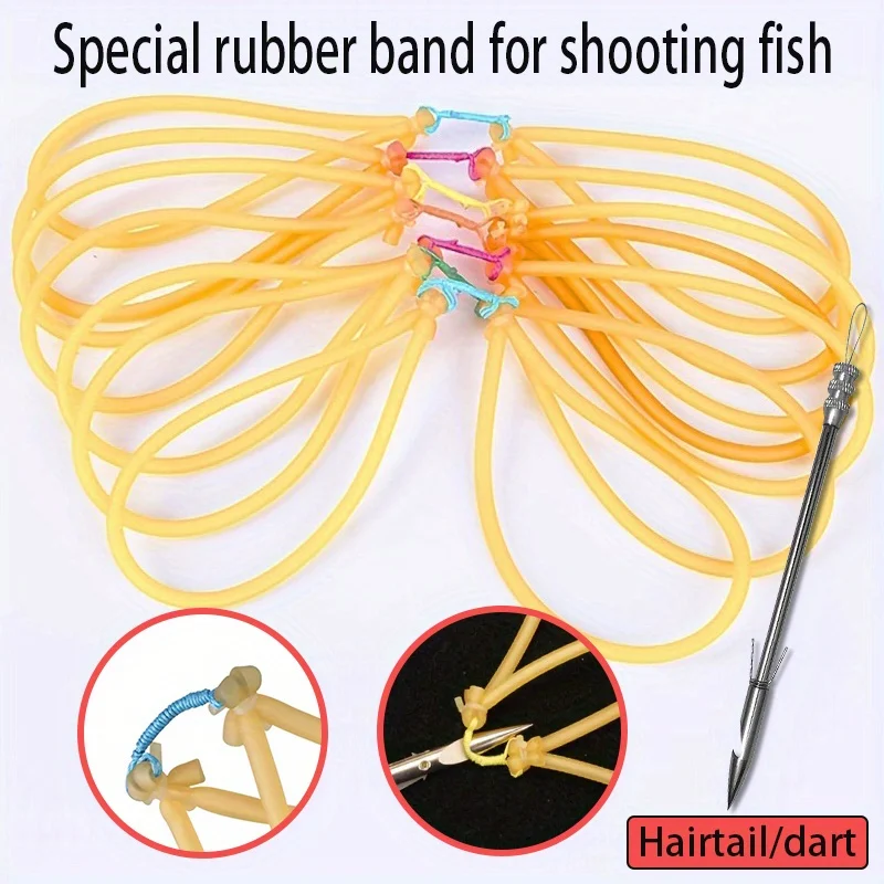5/10pcs elastic rubber band darts slingshot rope field fishing supplies, hunting fish slingshots, fish darts accessories.
5/10pcs elastic rubber band darts slingshot rope field fishing supplies, hunting fish slingshots, fish darts accessories.