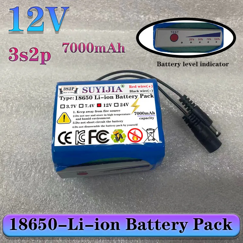 18650 3s2p 12V 7000mAh 11.1V/12.6V lithium battery for fish finder, underwater fishing camera, indicator portable power supply
18650 3s2p 12V 7000mAh 11.1V/12.6V lithium battery for fish finder, underwater fishing camera, indicator portable power supply