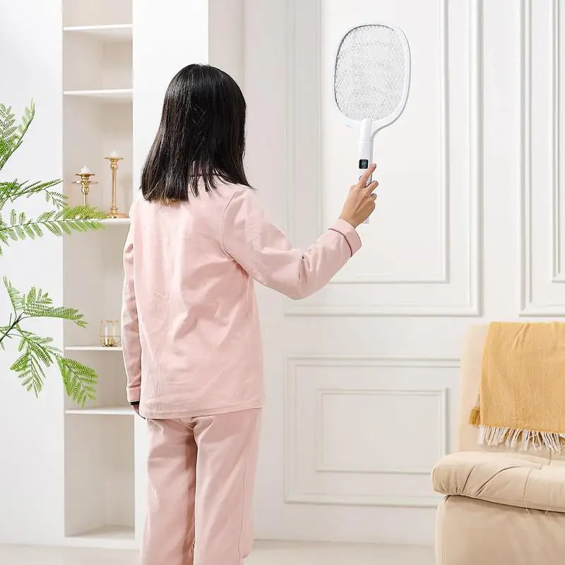 Electric Fly Swatter, Zapper Racket with 3 Layers Mesh & Digital Screen Display, Dual Modes Fly Killer with 1500mAh Battery Rechargeable for Home, Bedroom, Kitchen and Patio, White
Electric Fly Swatter, Zapper Racket with 3 Layers Mesh & Digital Screen Display, Dual Modes Fly Killer with 1500mAh Battery Rechargeable for Home, Bedroom, Kitchen and Patio, White
