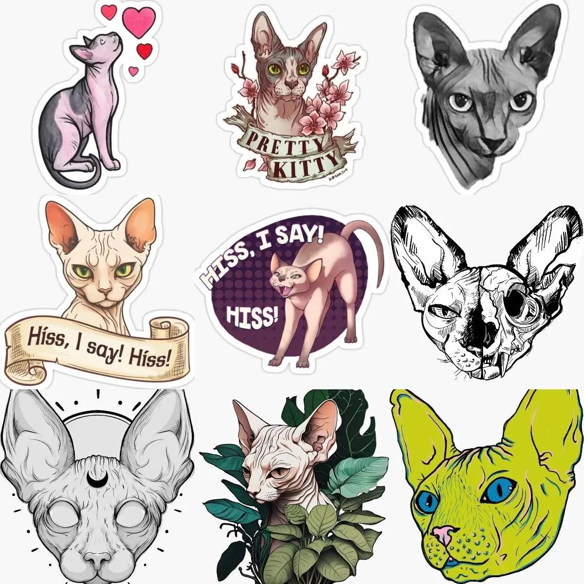 Creative Canadian Hairless Cat Sphynx Cat Pets PVC Waterproof Stickers for Decorate Car Van Window Helmet Bicycle Wall Decal
Creative Canadian Hairless Cat Sphynx Cat Pets PVC Waterproof Stickers for Decorate Car Van Window Helmet Bicycle Wall Decal