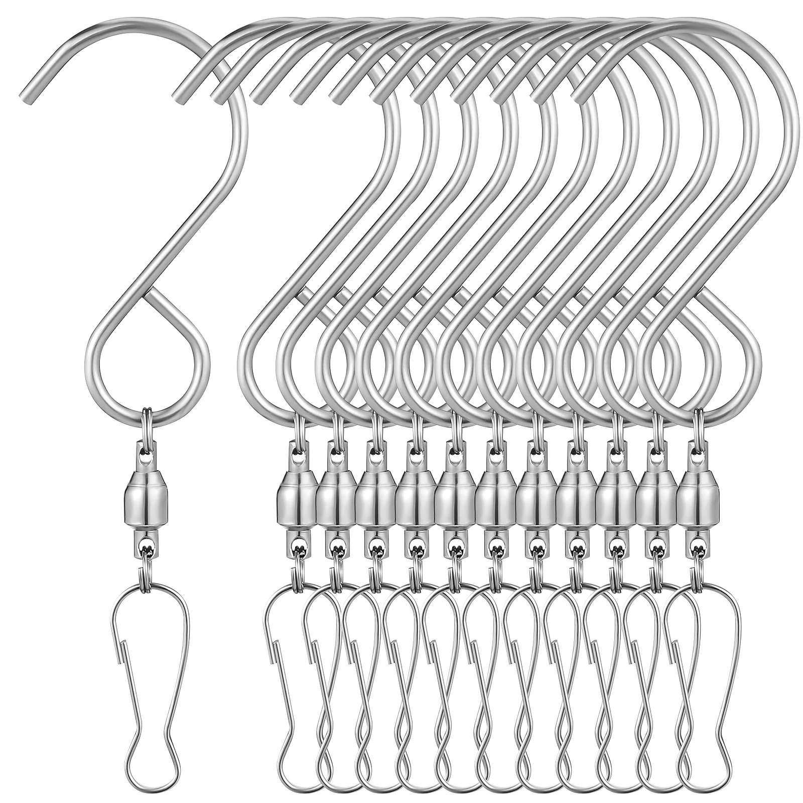 12 Pcs Rotating Hanger Clips Wind Chime Hooks Swivel Hooks for Decorative Spinners Heavy Duty Stainless Steel Home Decor
12 Pcs Rotating Hanger Clips Wind Chime Hooks Swivel Hooks for Decorative Spinners Heavy Duty Stainless Steel Home Decor