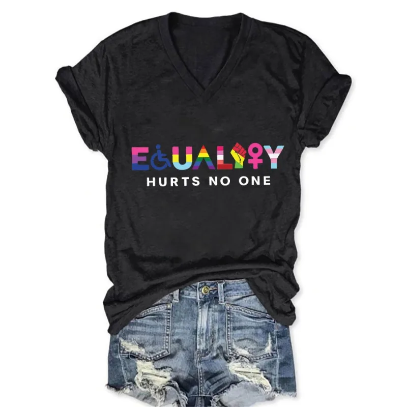 Women's Summer Casual V-Neck Short Sleeve T-Shirt Pride Print Top
Women's Summer Casual V-Neck Short Sleeve T-Shirt Pride Print Top