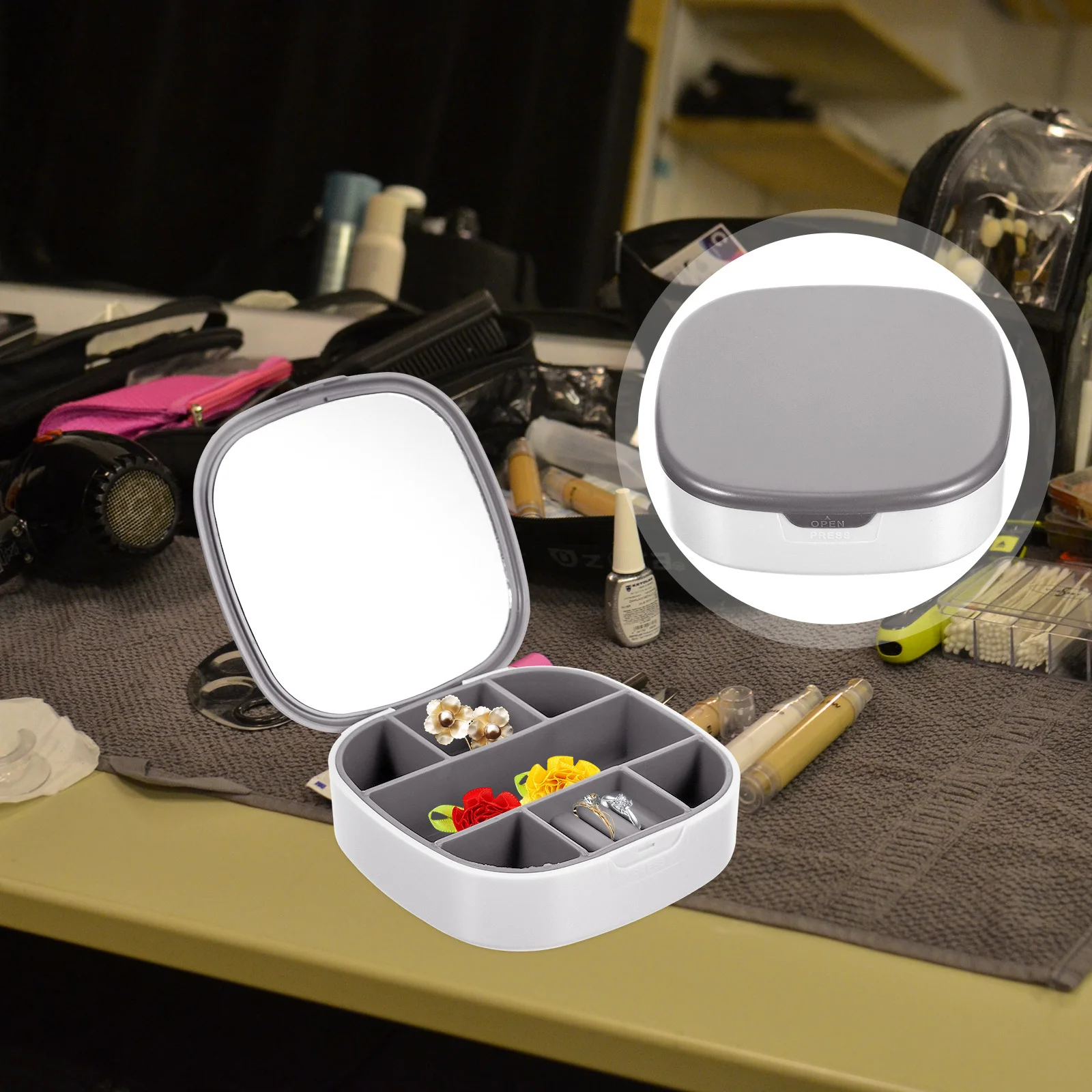 Durable Lightweight Jewelry Organizer Box with Mirror Portable Travel Case for Earrings Rings Necklaces Bracelets
Durable Lightweight Jewelry Organizer Box with Mirror Portable Travel Case for Earrings Rings Necklaces Bracelets