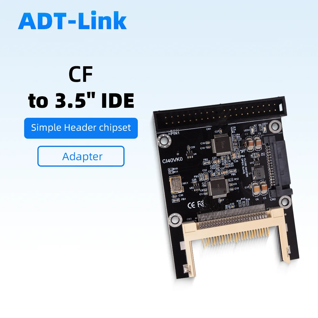 Адаптер CF на 3,5-дюймовый SSD, большая плата, простая версия с чипом Cow для IDE 40-контактного разъема
Адаптер CF на 3,5-дюймовый SSD, большая плата, простая версия с чипом Cow для IDE 40-контактного разъема