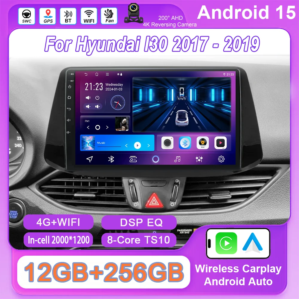 Android 15 Carplay Car Radio For Hyundai I30 2017 - 2019 Auto Multimidia Video Player GPS Navigation Stereo Head Unit 2DIN DVD
Android 15 Carplay Car Radio For Hyundai I30 2017 - 2019 Auto Multimidia Video Player GPS Navigation Stereo Head Unit 2DIN DVD
