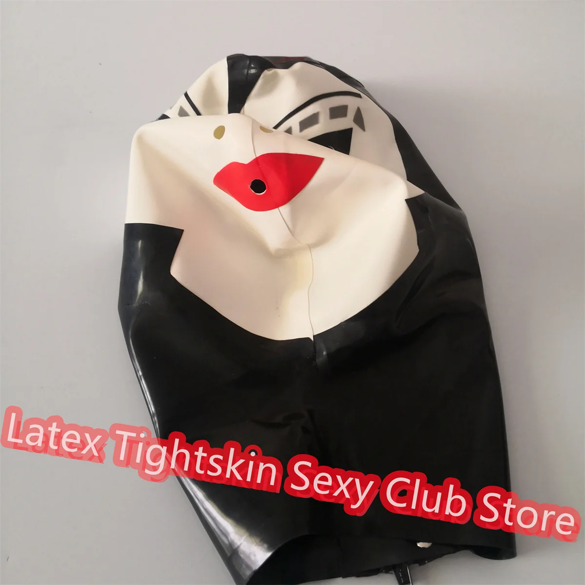 Sexy Latex Hood Black with White Fetish Back Zip Halloween Cosplay Costumes
Sexy Latex Hood Black with White Fetish Back Zip Halloween Cosplay Costumes
