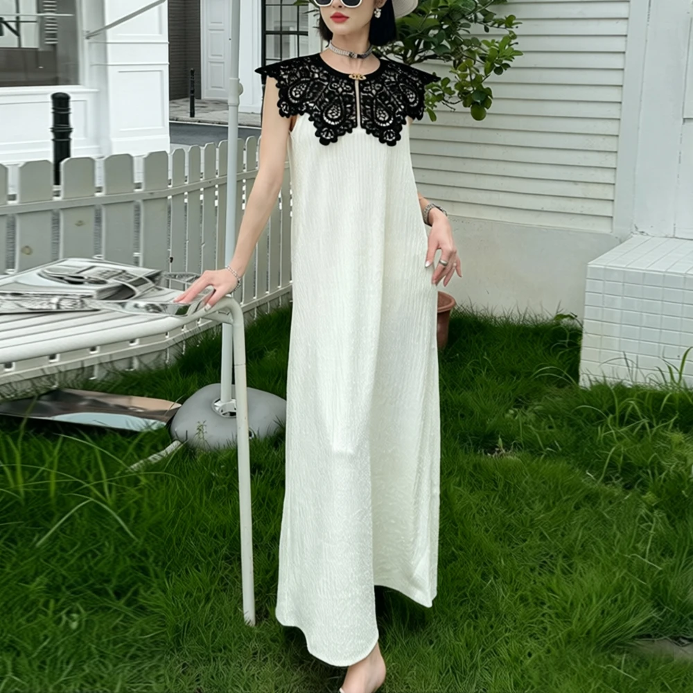 Detachable Floral Lace Fake Collar Pleated Midi Dresses Girl S-XL Vintage Camisole Sleeveless Mid-Calf Dress For Women Clothes
Detachable Floral Lace Fake Collar Pleated Midi Dresses Girl S-XL Vintage Camisole Sleeveless Mid-Calf Dress For Women Clothes