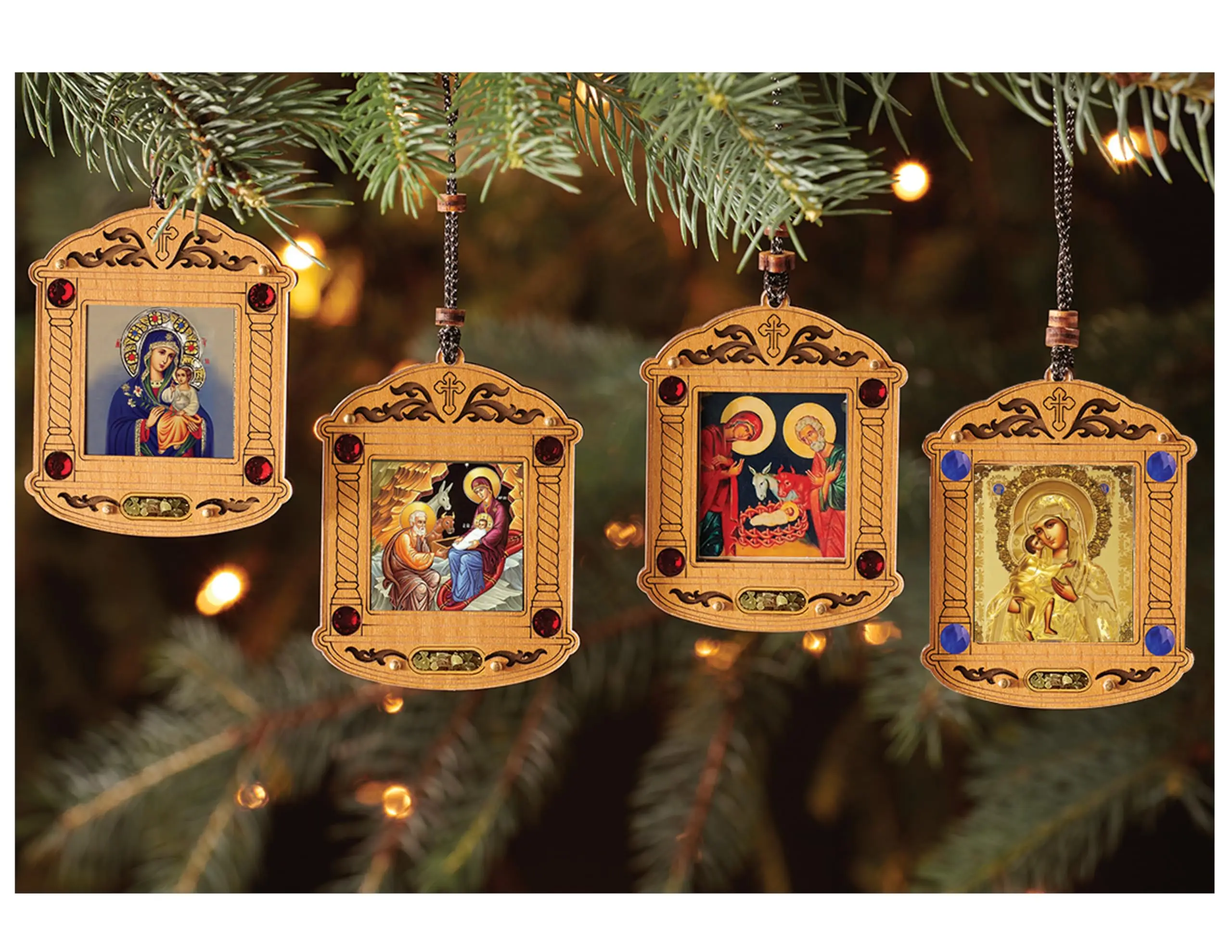 Wooden Icon Ornaments Set Of 4 Nativity Holy Family Madonna And Child Christmas Tree Car Wall Decor
Wooden Icon Ornaments Set Of 4 Nativity Holy Family Madonna And Child Christmas Tree Car Wall Decor