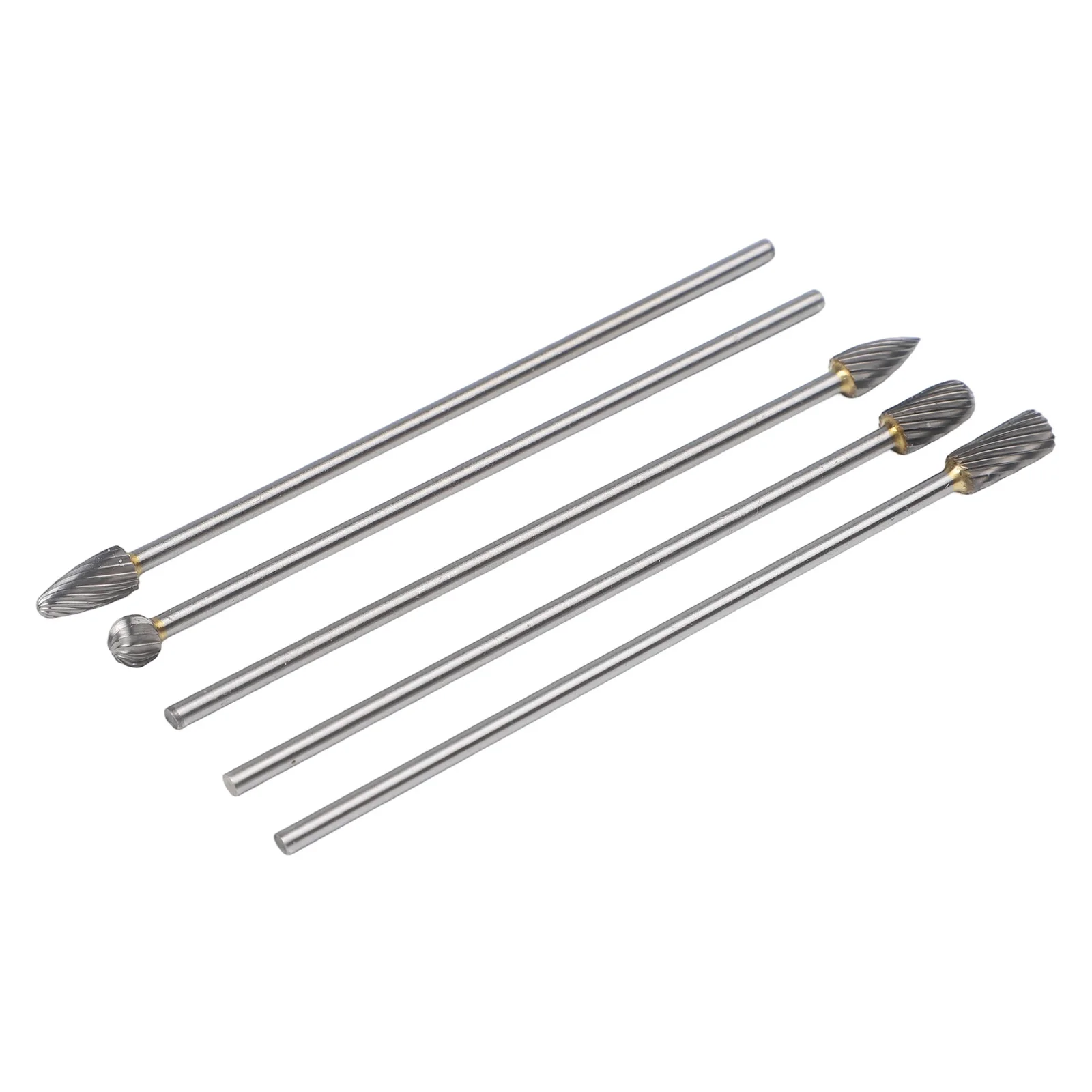 5pcs Rotary Burrs Set 100mm Long Solid Carbide with Single Cut Head 1/8 Inch Shank Suitable for Metal Wood and Glass Work
5pcs Rotary Burrs Set 100mm Long Solid Carbide with Single Cut Head 1/8 Inch Shank Suitable for Metal Wood and Glass Work