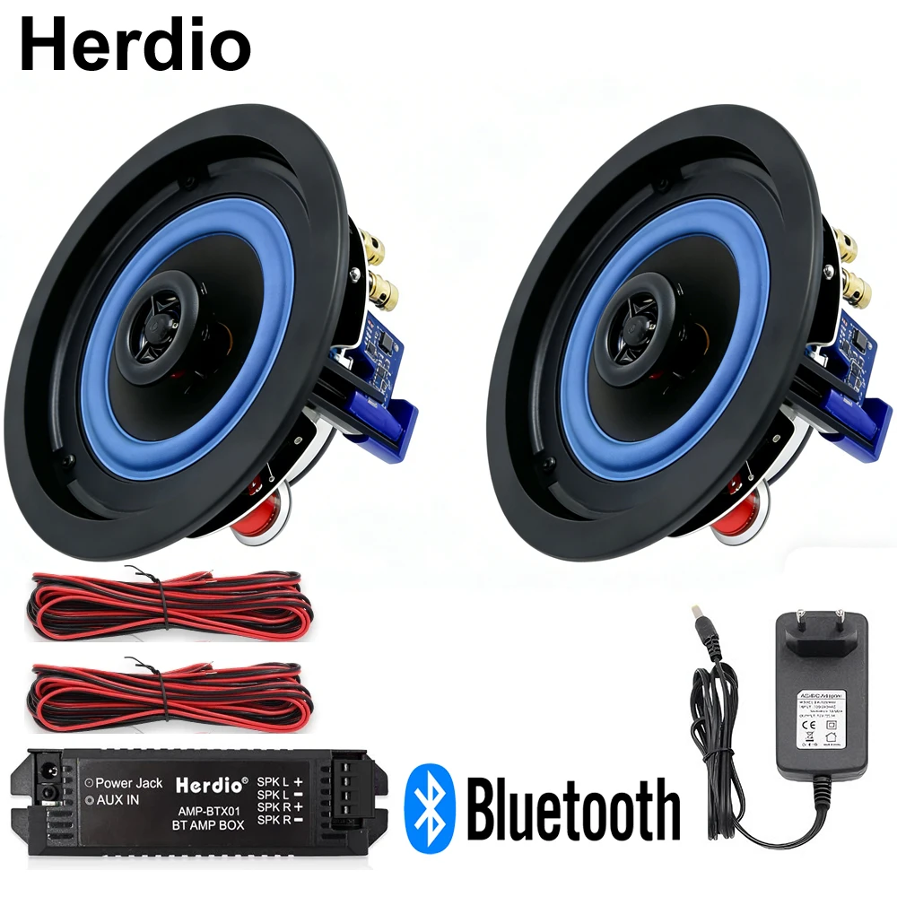 Herdio 4'' 2PCS Flush Mount 2 Way Full Range In Wall Bluetooth Ceiling Speakers Perfect For Humid Home Outdoor Placement Office
Herdio 4'' 2PCS Flush Mount 2 Way Full Range In Wall Bluetooth Ceiling Speakers Perfect For Humid Home Outdoor Placement Office