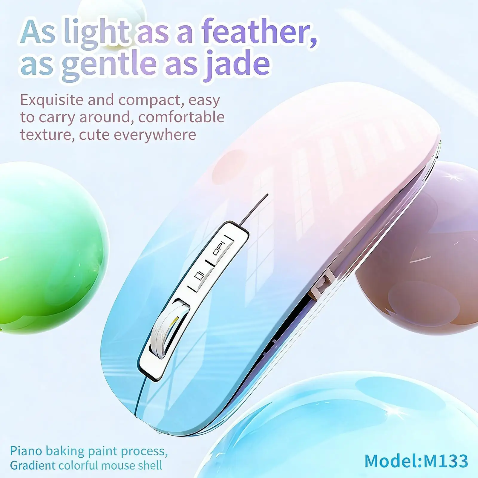 Gradient Colors Dual-mode 2.4G+Bluetooth Wireless Mouse Replaceable Magnetic Lid Rechargeable Portable Silent Mice for PC Laptop
Gradient Colors Dual-mode 2.4G+Bluetooth Wireless Mouse Replaceable Magnetic Lid Rechargeable Portable Silent Mice for PC Laptop