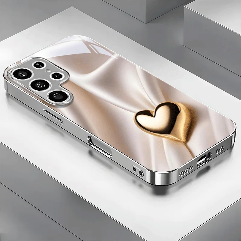 Luxurious gold heart-shaped pattern electroplated glass phone case, suitable for iPhone 17, 16, 15, 14, 13, 12, 11, etc.
Luxurious gold heart-shaped pattern electroplated glass phone case, suitable for iPhone 17, 16, 15, 14, 13, 12, 11, etc.